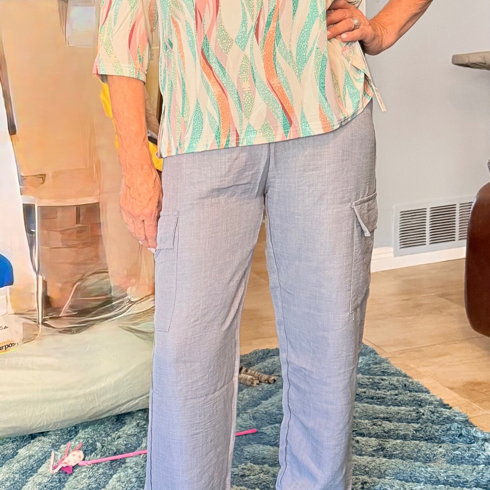 Soft blue light weight  cargo pants